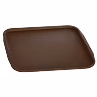 (10 kom) Poslužavnik za kantinu - ABS plastik - 530x370 mm - Visina: 20 mm - Smeđi - s protukliznom površinom