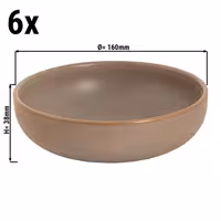 (6 adet) SANDY LOAM - Çukur Tabak - Steinzeug, Ø160mm, Gri