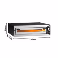 Electric Deck Pizza Oven - Single Deck - Refractory Stone Deck - 9 x Ø 34cm (13.4") - up to 450°C