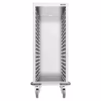Inox kolica s vodilicama za pekarske plehove - za 18 plehova 600x400 mm - kotači Ø 125 mm (2 s kočnicom)