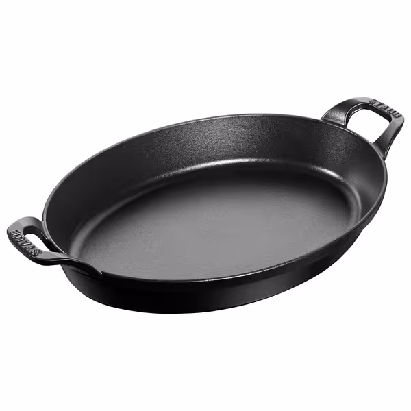 STAUB | Oval Cast Iron Baking Dish – 320 mm - Black - Stackable, Oven to 240°C