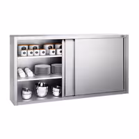 خزانة حائط ستانلس ستيل PREMIUM - 1800x400mm - مع باب انزلاقي - ارتفاع 1000 mm
