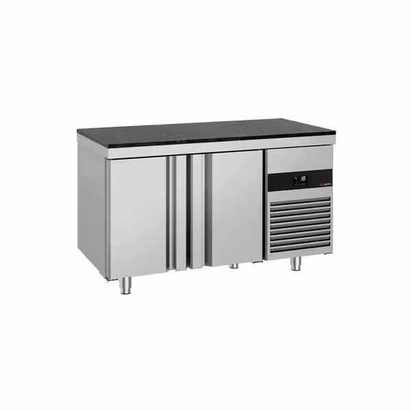 PREMIUM izložbeni pult za smrznutu hranu – 1400 x 700 mm – s 2 vrata – uključujući granitnu radnu ploču