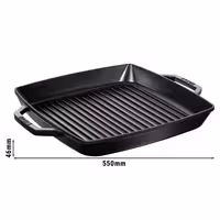 STAUB | Pure Grill Square Cast Iron Grill Pan – 33x33 cm - Black - Uncoated Interior