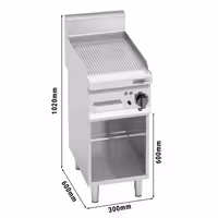 Električni roštilj - 4 kW - Rebrasta - površina pečenja: 296x430 mm
