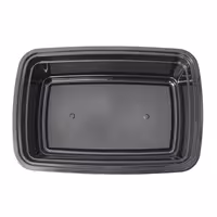 (300 pcs) Food Lidding Tray Polypropylene - 1000ml - Rectangular - Black