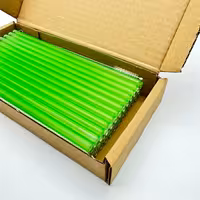 (50 adet) Cam Pipet - 150mm - ø 8mm - düz - Neon Yeşil - dahil 1 Naylon Temizlik Fırçası