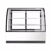Süteményes vitrin - 524 l - 1500 mm - dupla üvegezés - 3 üvegpolccal - LED világítással - rozsdamentes acél