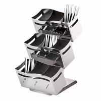 Çatal Kaşık Standı - 230x350mm - Yükseklik:515mm - Paslanmaz çelik - 9 Bölmeli