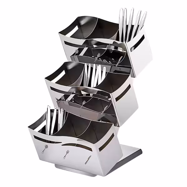 Çatal Kaşık Standı - 230x350mm - Yükseklik:515mm - Paslanmaz çelik - 9 Bölmeli