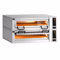 Electric Deck Pizza Oven Power - Twin Deck - Refractory Stone Deck - 9+9 x Ø 34cm (13.4") - Touchscreen Controls