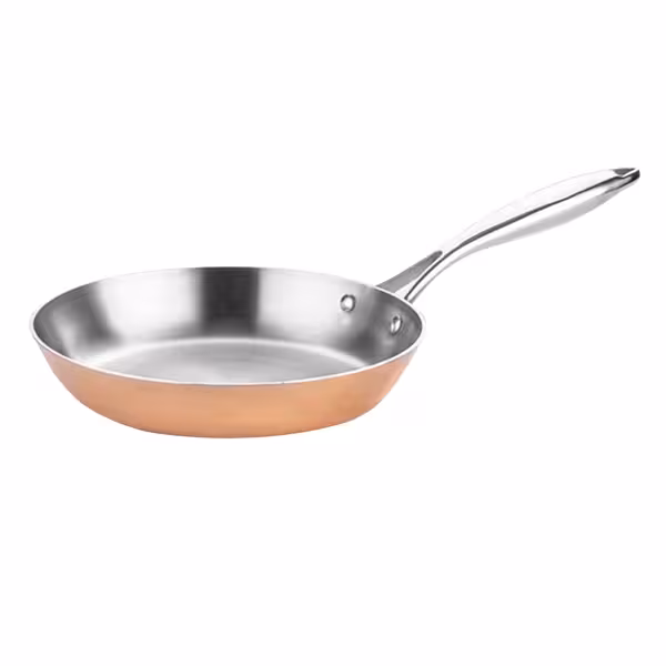 Tava za prženje - Bakar/kositar - Troslojna konstrukcija: inox/aluminij/bakar - Ø 280 mm - Visina: 55 mm - prikladno za plin, struju, staklokeramiku; Nije pogodno za indukciju