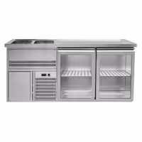 Direct Draw Beer Dispenser / Kegerator PREMIUM – 2 sinks left - 1950×700 mm
