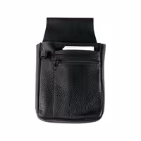 KARLOWSKY | Cashier's holster – Cowhide leather - Black - 23.5×12.5cm - 1 bill compartment, zip pocket, slip pocket + coin scoop - Key-loop - Belt loop