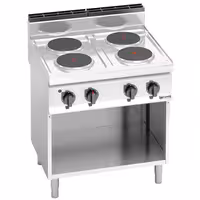 Električni štednjak - Linija 700 - 800x714x1070 mm - 10,4 kW - 4 ploče - samostojeći - otvoreni ormarić