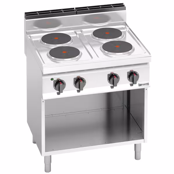 Električni štednjak - Linija 700 - 800x714x1070 mm - 10,4 kW - 4 ploče - samostojeći - otvoreni ormarić