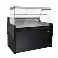 Csemegepult - 1280x975 mm - 120 liter - ventilációs - egyenes frontüveges - fekete - 1 polccal