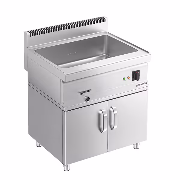 Toplovodna kupka električna - 2,4 kW - 2x GN 1/1 ili 4x GN 1/2 - s odvodnim ventilom - na zatvorenom ormariću s 2 vrata