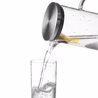 (6 adet) Cam Sürahi - 1,5L - Cam - Süzgeçli kapak - Şeffaf