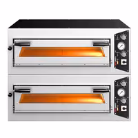 (2 pcs) Electric Deck Pizza Oven - Single Deck - Refractory Stone Deck - 4 - Ø 35cm (13.8") - Mechanical Controls - up to 450°C