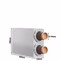 Cup Dispenser - Stainless Steel - with 2 dispensers