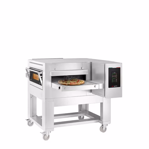 Commercial Electric Conveyor Pizza Oven - 1400x2000mm (55"x79") - Touchscreen Controls - Belt width: 650mm (26") - up to 350°C - incl. Base frame & Wheels