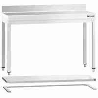 RST-työpöytä PREMIUM - 1200x700 mm - alatasolla & roiskesuojalla & ristikkotuella