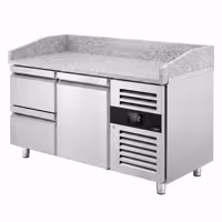 Stół chłodniczy do pizzy ECO – 1500 x 800 mm – z 1 drzwiami i 2 szufladami