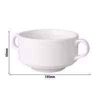 (12 adet) BUDGETLINE - Kulplu Çorba Kasesi - Ø105mm - 300 ml - Beyaz