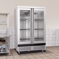 Szafa chłodnicza ze stali nierdzewnej PREMIUM - 1200 litrów - z 2 szklanymi drzwiami