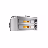 Electric Deck Pizza Oven - Twin Deck - Refractory Stone Deck - 4+4 x Ø 33cm (13") - Mechanical Controls - up to 400°C
