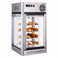 Countertop 4-Sided Glass Display Fridge - 108L - 470mm - Double glazing - square - with 4 rotating shelves - 1 glass door - for patisserie