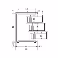 Drawer Block - for Beer Counters - 3x 1/3 Drawers - for BRA & BLA Series