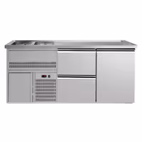 Direct Draw Beer Dispenser / Kegerator 1 Stainless Door + 2 Drawers PREMIUM – 2 sinks left - 1950×700 mm