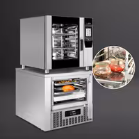 Cuptor convecție abur - Touchscreen - Ecran tactil de 7″ - 7x GN 1/1 - incl. Sondă de temperatură & Sistem de spălare - incl. Congelator șoc termic 5x GN 1/1