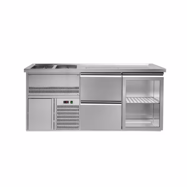 Pivski šank PREMIUM PLUS - 1950x700 mm - 1 Staklena vrata & 2 Ladice