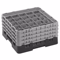 CAMBRO | CAMRACK® - Košara za pranje čaša 1/1 - 25 odjeljaka - Sa 4 produžetka - 500x500 mm - Crna boja