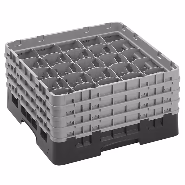 CAMBRO | CAMRACK® – Glasdiskkorg 1/1 – 25 fack – med 4 förlängare – 500x500 mm – Svart