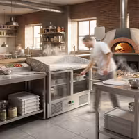 Table réfrigérée à pizza ECO - 935x700 mm - avec 2 portes vitrées