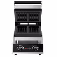 Commercial Waffle Maker - Single - Digital - 1.6kW - Shape: Brussels - plates with Teflon coating