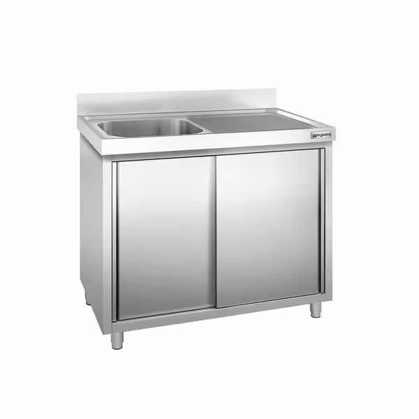 Sudoper s ormarićem PREMIUM - inox - 1000 x 700 mm - s 1 koritom - korito lijevo