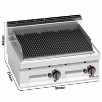 Lávaköves gázgrill - 13,8 kW - Öntöttvas grillrács - 2 grillrács - Asztali kivitel - 700-as sorozat