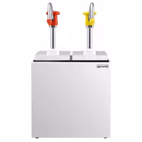 Commercial Condiment Dispenser - 2x 2.5 litres - adjustable dose - with container - incl. stainless steel frame