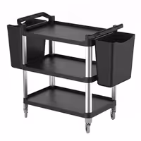 (2 kom) Plastične kante za kolica za posluživanje - 409x241x391 mm - crne - plastika - kompatibilno s SWKP2 i SWKP3