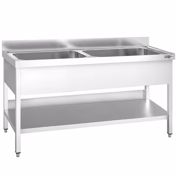 PREMIUM sudoper za pranje lonaca – 1800 x 600 mm – s 2 korita