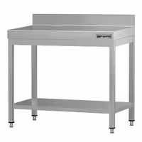 طاولة عمل ستانلس ستيل ECO - 700x600mm - مع رف سفلي & حاجز خلفي