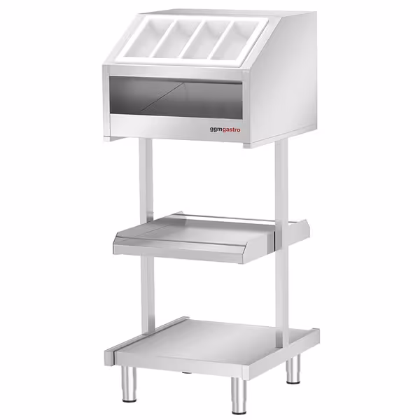 Stalak za posuđe i pribor za jelo KOPENHAGEN - samostojeći model - 620x700 mm - Visina: 1500 mm - nehrđajući čelik (inox)