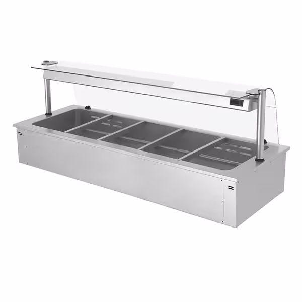 Upotettava vesihaude - 3,65 kW - 5x GN 1/1 - suojalasi