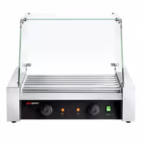 Commercial Hot Dog Roller Grill - 7 Rollers - with Glass Cover