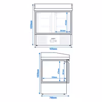 Commercial Pizza Prep Counter - Granite Top ECO - 935x700mm - with 2 doors